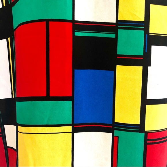 📚Vintage Geometric Print Short Sleeve Top - Picture 5 of 6